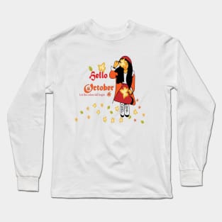 Hello October Let The Colors Fall Begin Long Sleeve T-Shirt